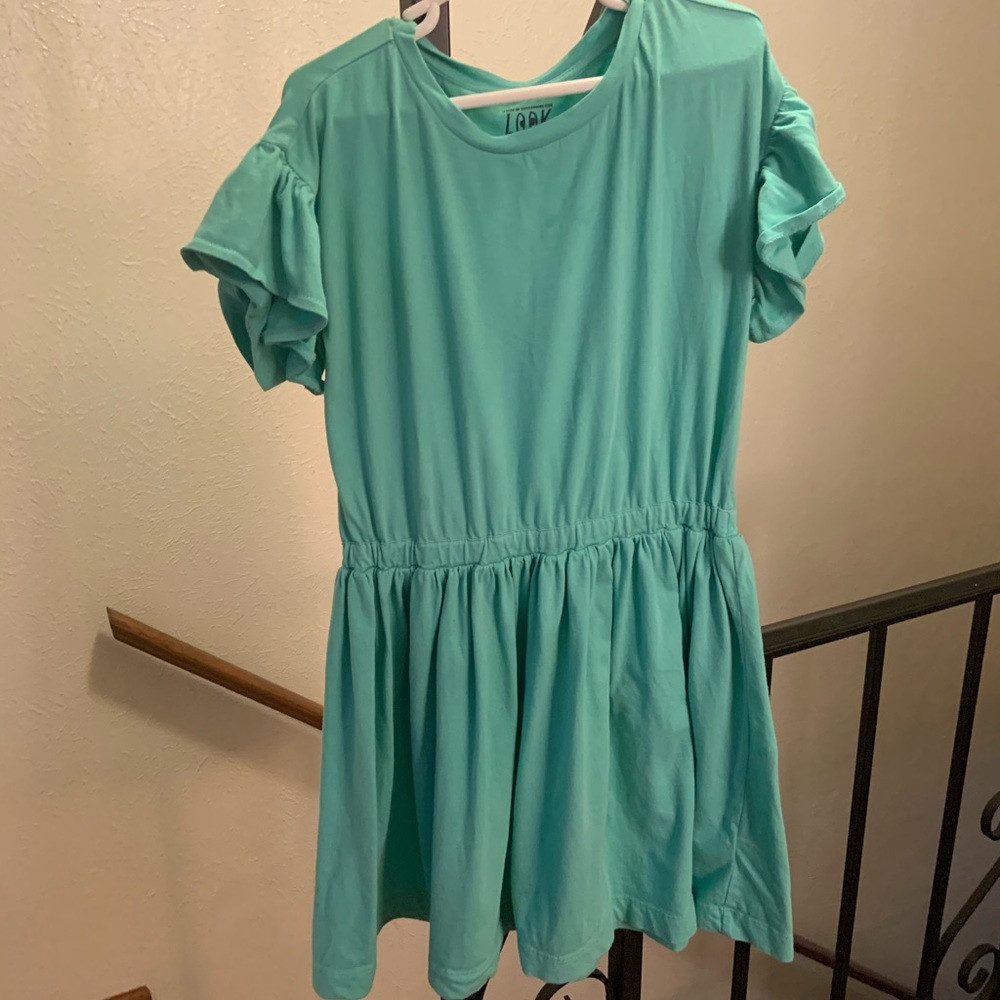 Girls Casual Teal Dress Size M 8.